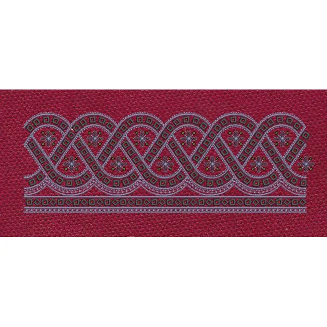 Floral Border Purple Circle Lines Embroidery Design