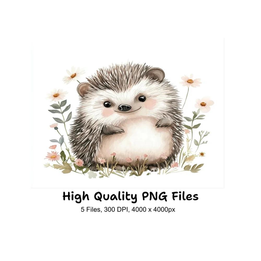 Cute Hedgehog Clipart Bundle