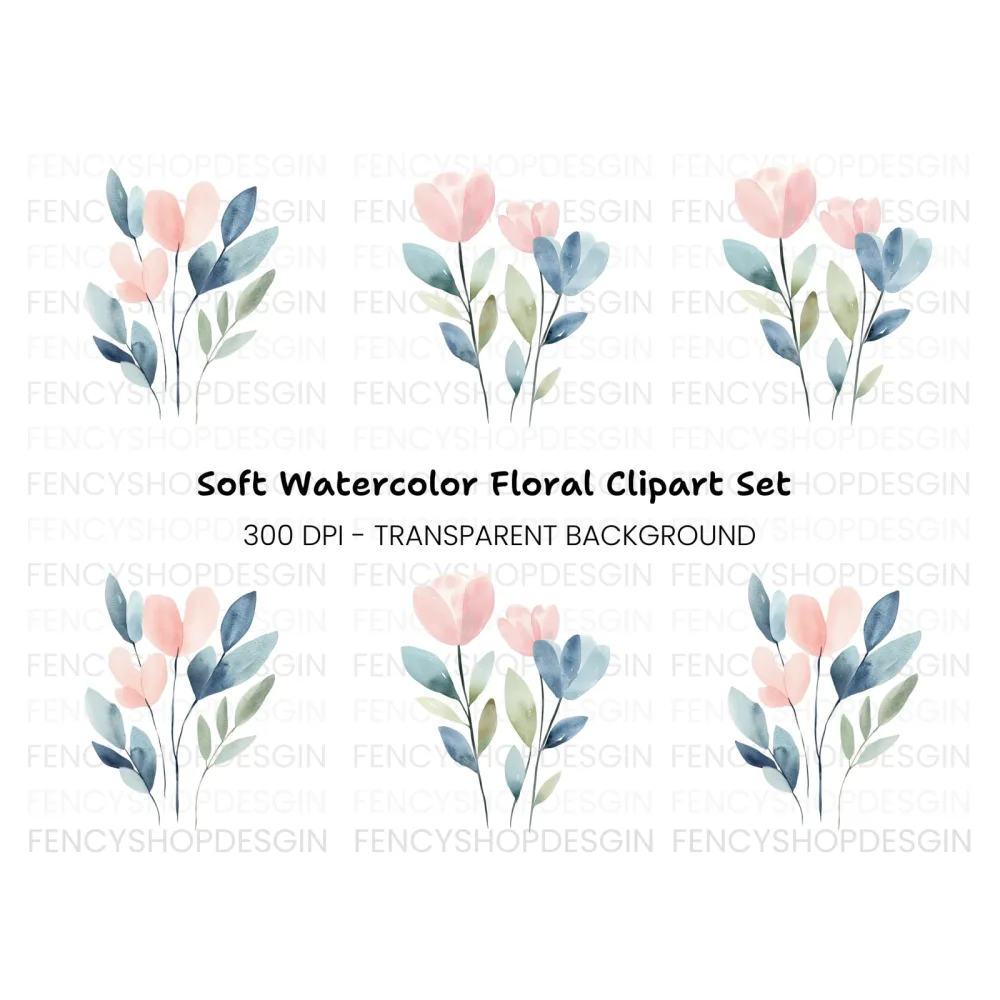 Abstract Floral Clipart Bundle