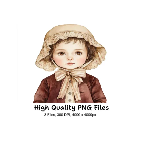 Vintage Girls Clipart Bundle