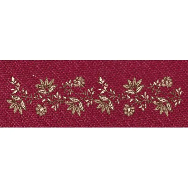 Floral Border Gray Embroidery Design