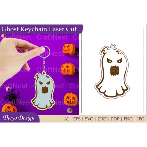 Ghost Keychain SVG Bundle