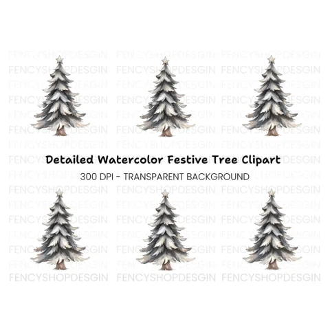Detailed Pine Tree Clipart Bundle