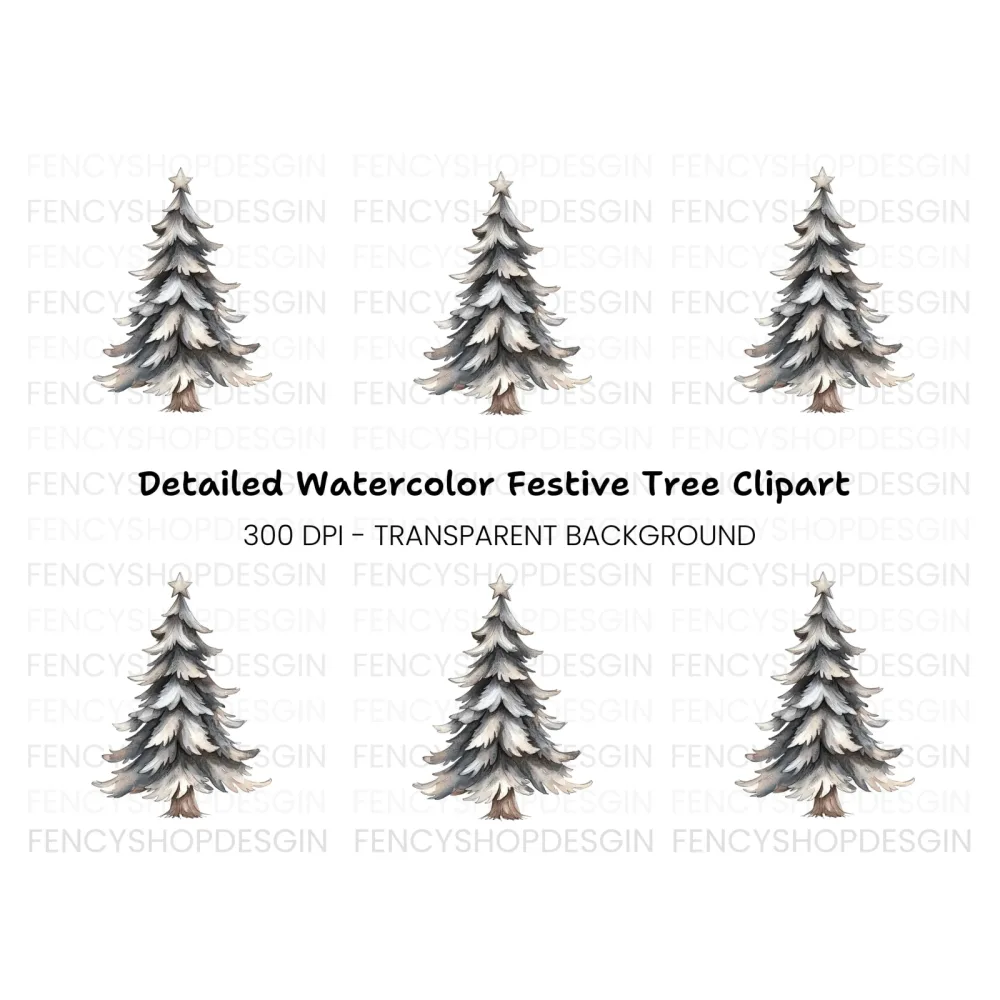 Detailed Pine Tree Clipart Bundle