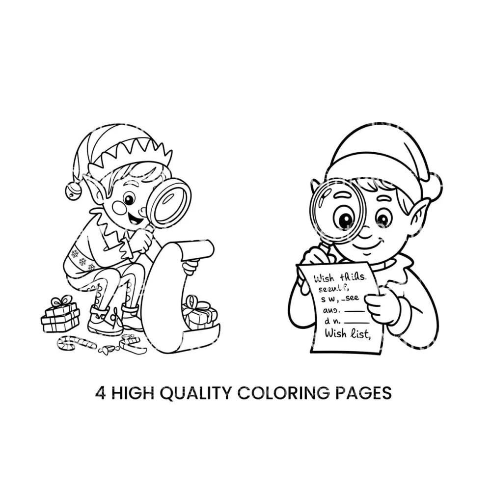 Christmas Elf Wish ListPlanner Coloring Books