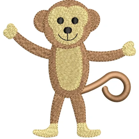 Monkey Baby Embroidery Design