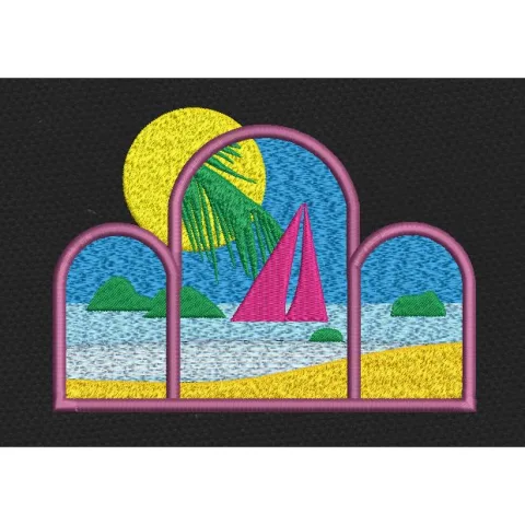 Sea View Embroidery Design