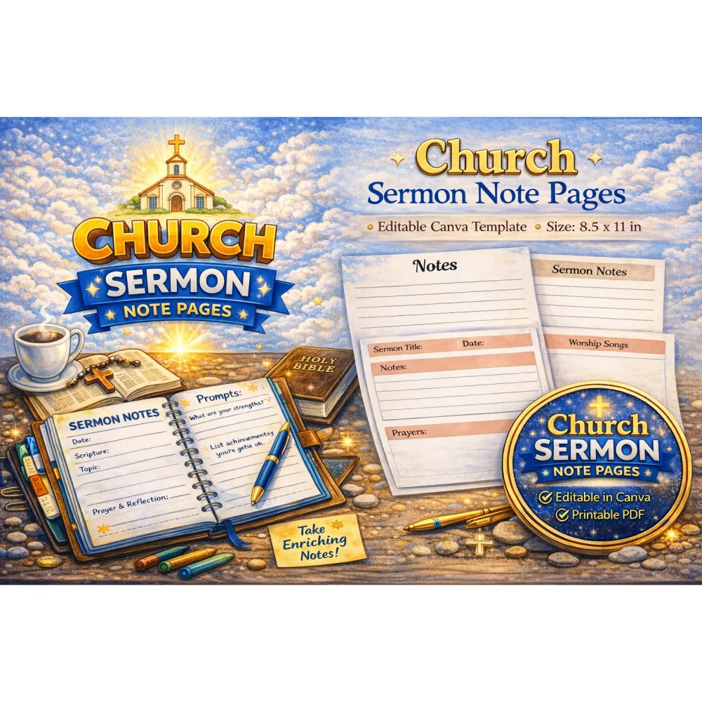 Church Sermon Note Journal