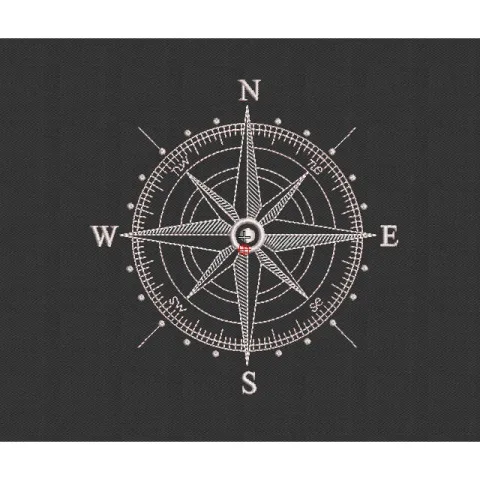 Compass Embroidery Design