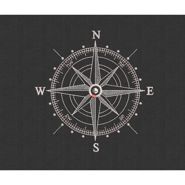 Compass Embroidery Design