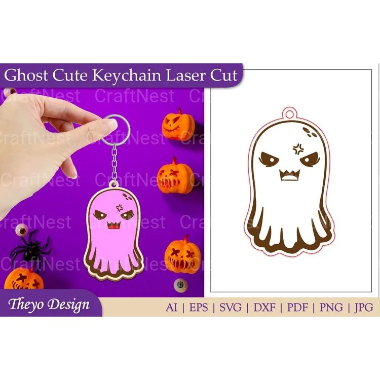 Ghost Keychain SVG Bundle