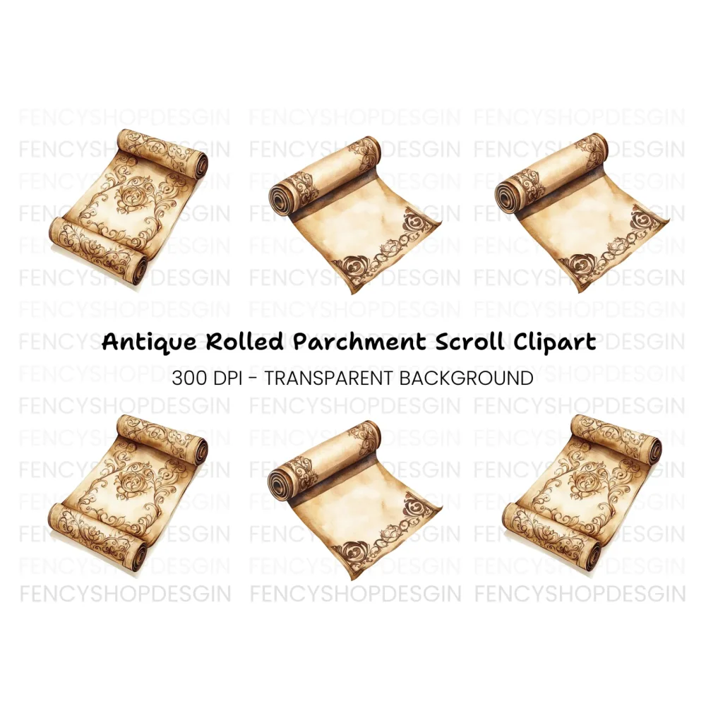 Vintage Scroll Clipart Bundle