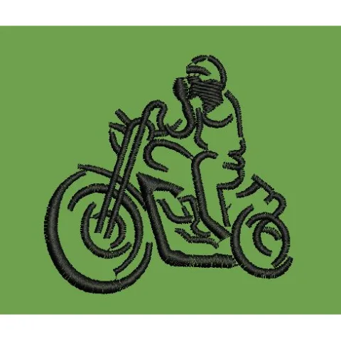Motorcycle Rider Embroidery Design