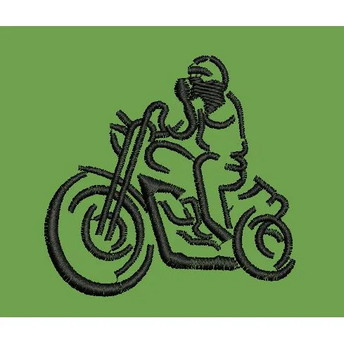 Motorcycle Rider Embroidery Design