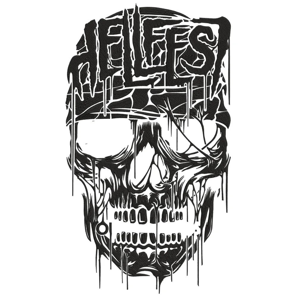 Skull Evil Embroidery Design