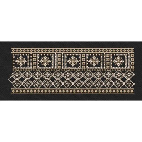Floral Border Golden & Black Embroidery Design