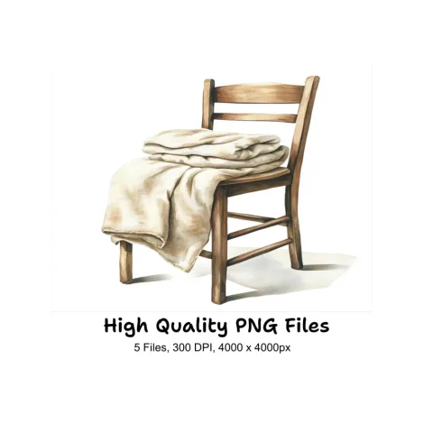 Cozy Chairs with Blankets Clipart Bundle