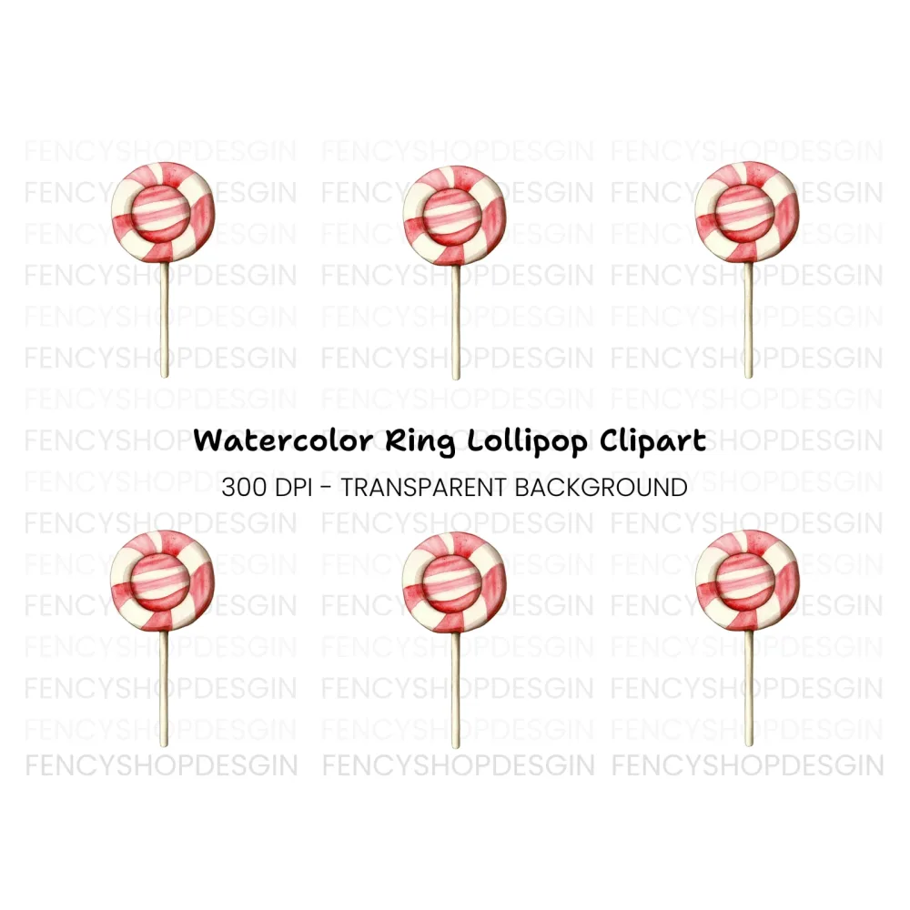Round Striped Lollipop Clipart Bundle