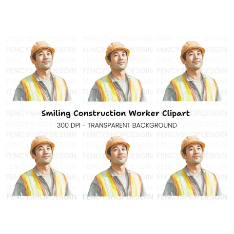 Confident Male Construction Worker Clipart Bundle