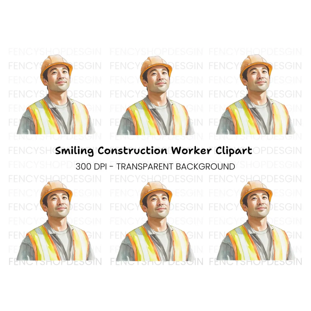 Confident Male Construction Worker Clipart Bundle