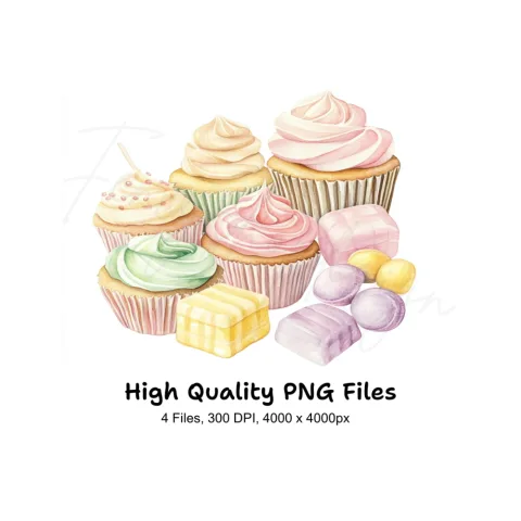 Cupcakes and Candies Clipart Bundle