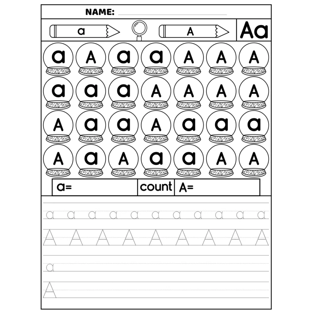 Alphabet Handwriting Letter Recognition Worksheets