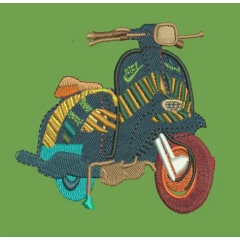 Scooter Embroidery Design