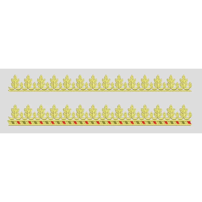 Leaf Border Gold Trim Embroidery Design