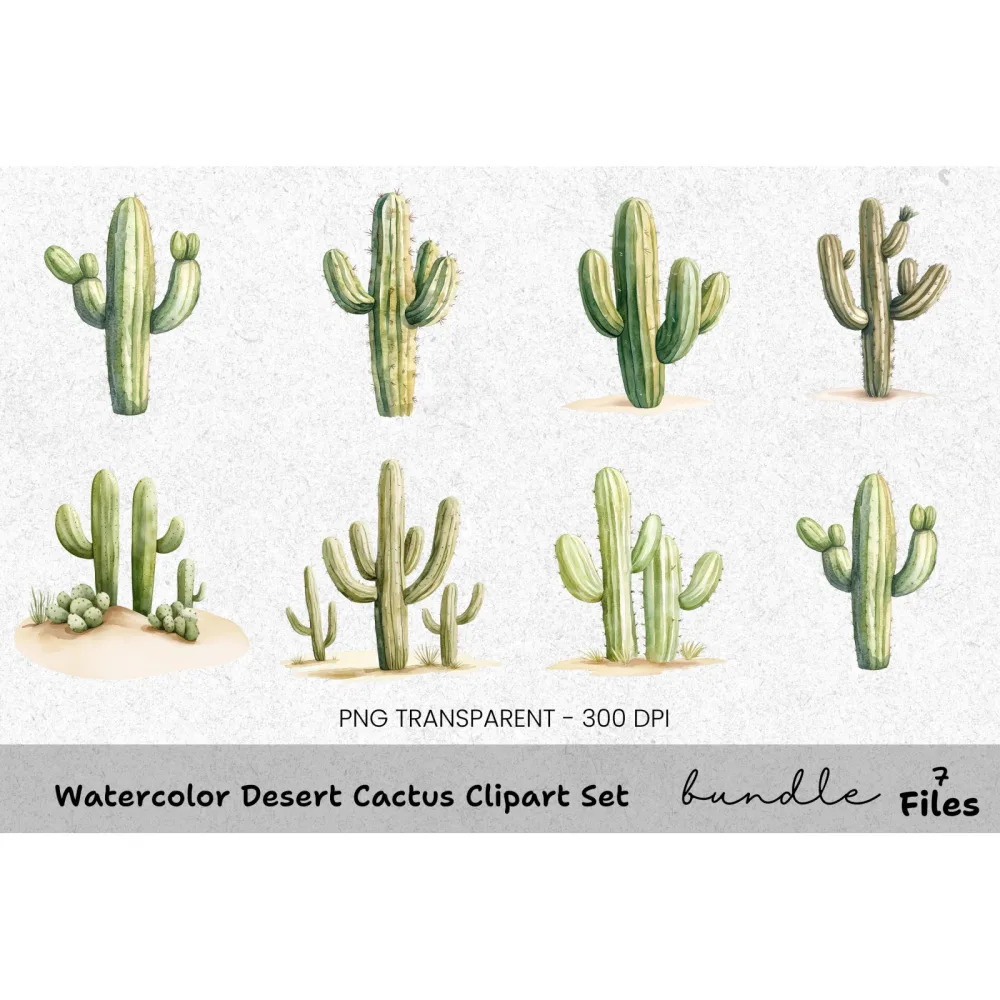 Desert Cactus Clipart Bundle