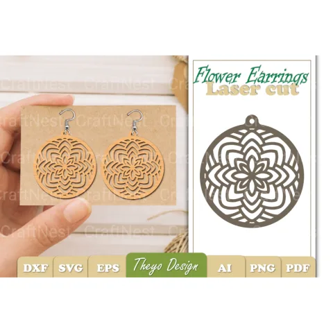 Flower Earrings SVG Bundle