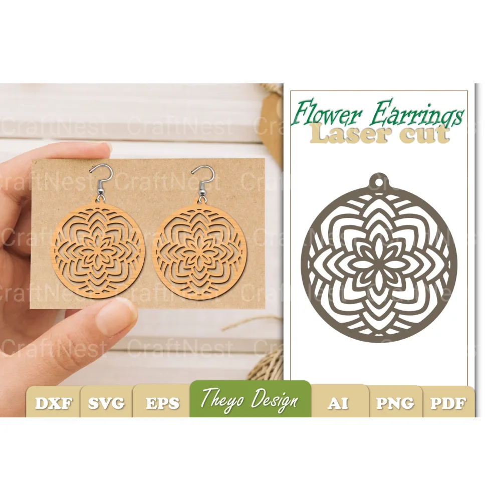 Flower Earrings SVG Bundle