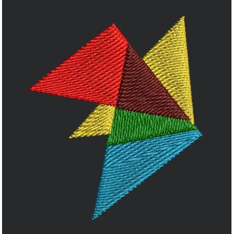 Multicolored Geometric Embroidery Design