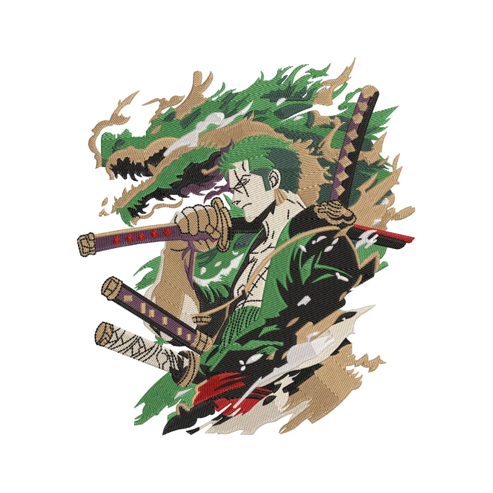 Ninja Fighter Embroidery Design