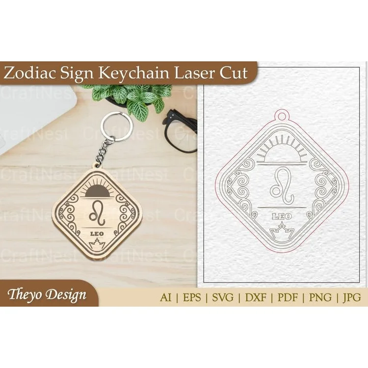 Zodiac Keychain SVG Bundle