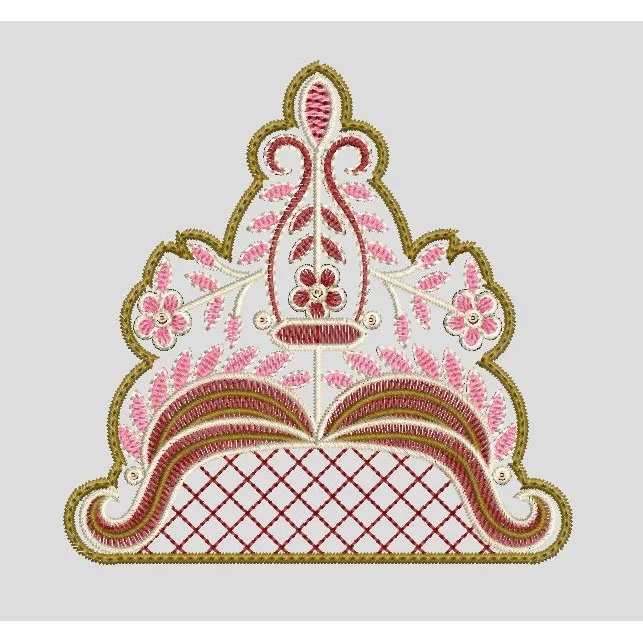 Floral Lattice Decorative Motif Embroidery Design