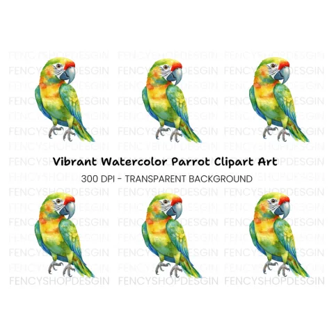 Vibrant Parrot Clipart Bundle