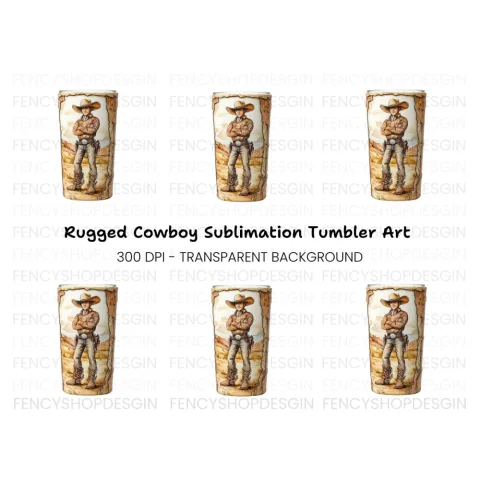 Cowboy Tumbler Clipart Bundle