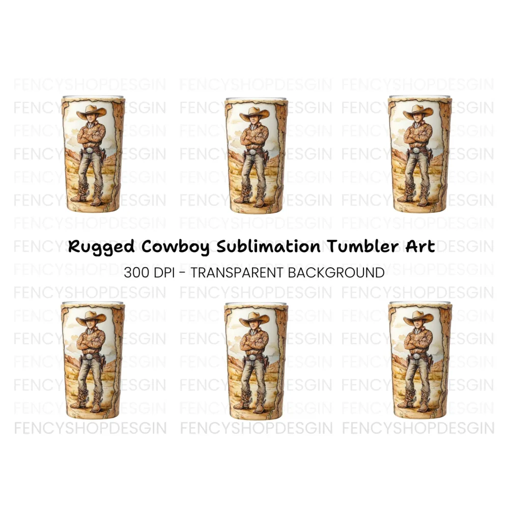 Cowboy Tumbler Clipart Bundle