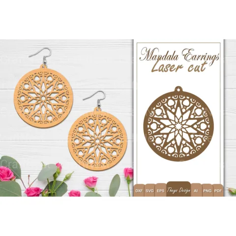 Earrings Mandala SVG Bundle