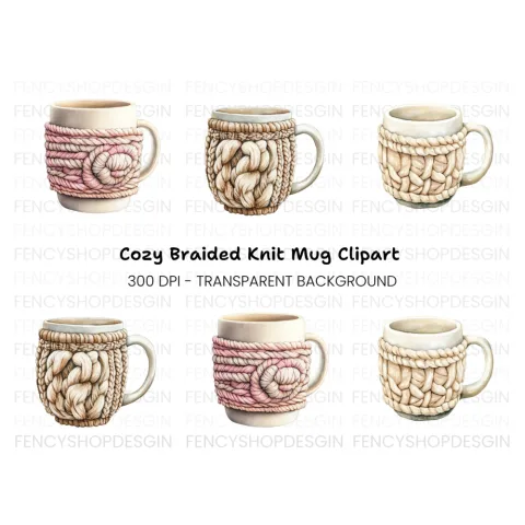 Knitted Cozy Clipart Bundle