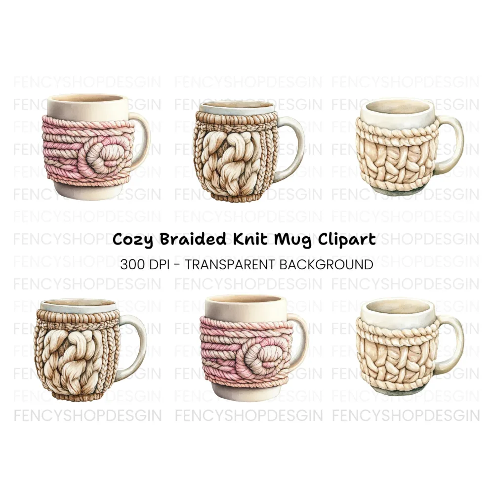 Knitted Cozy Clipart Bundle