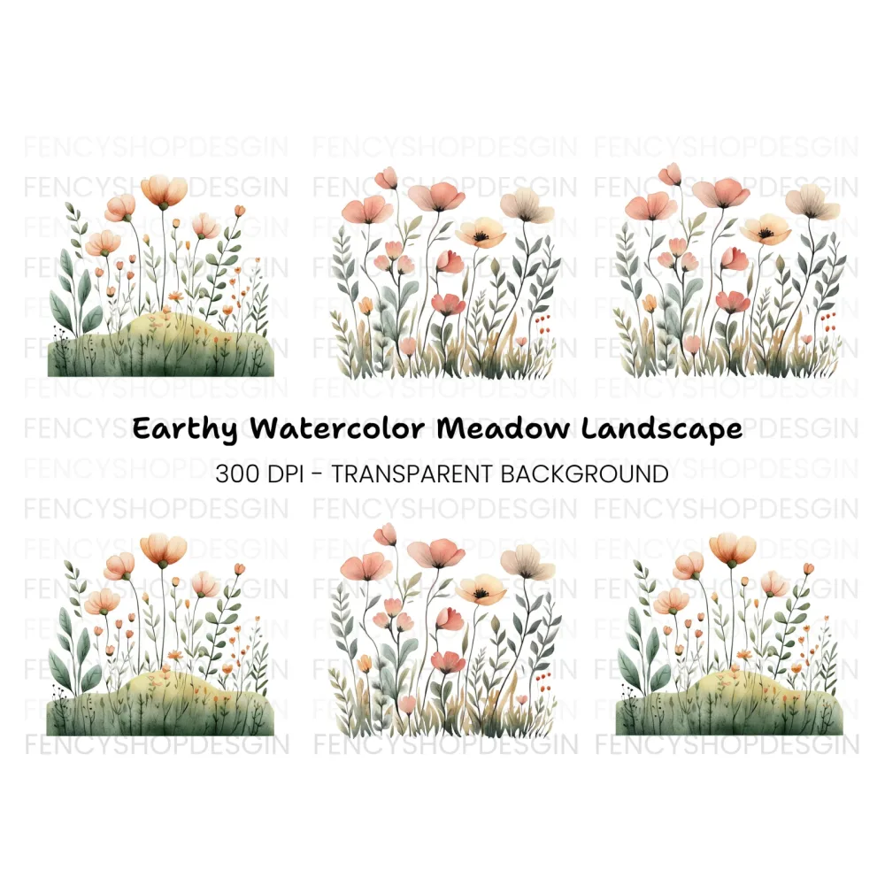 Wildflower Garden Clipart Bundle