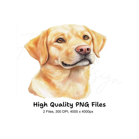 Cute Yellow Labrador Retriever Clipart Bundle