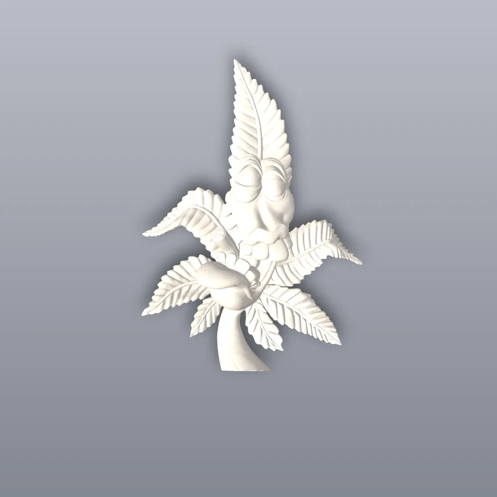 Crazy Weed Decor 3D Print STL File