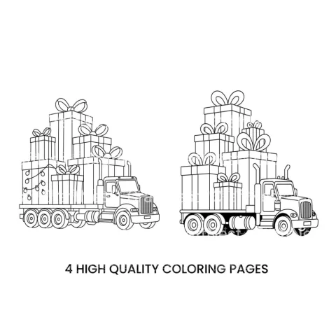 Christmas Truck with Gifts Coloring Books
