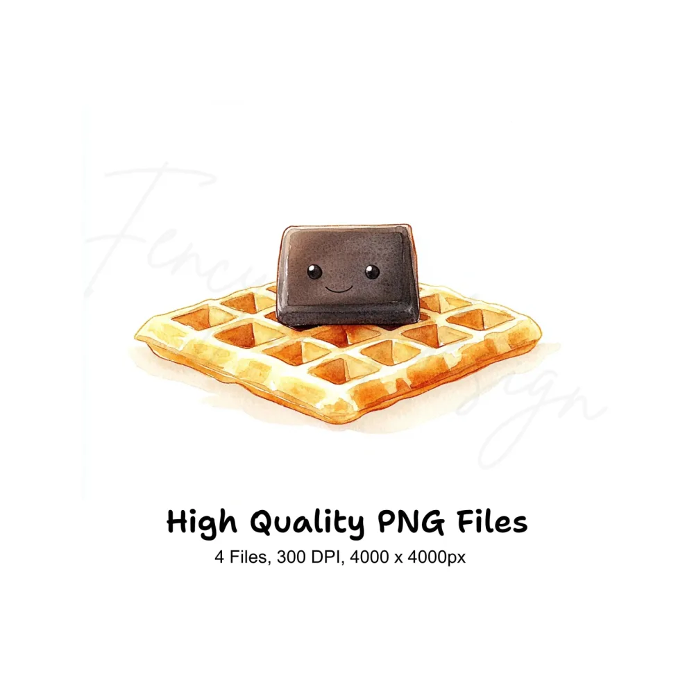 Cute Waffle and Chocolate Clipart Bundle