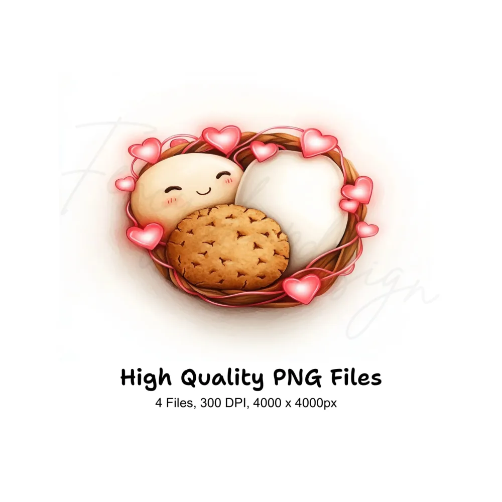 Cute Milk and Cookies Valentine Clipart Bundle