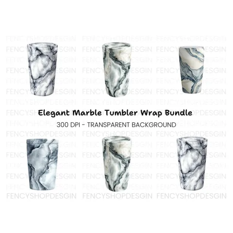 Elegant Marble Tumbler Clipart Bundle