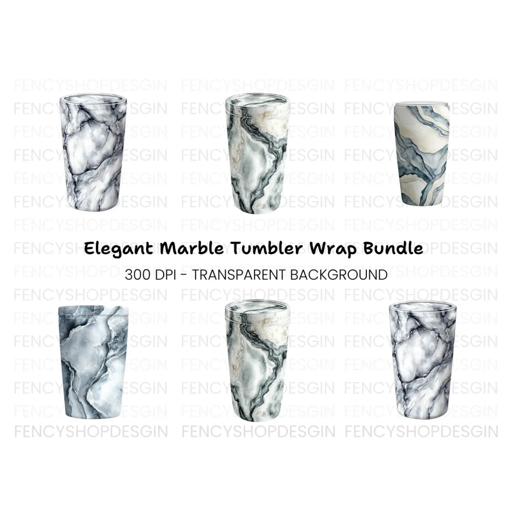 Elegant Marble Tumbler Clipart Bundle