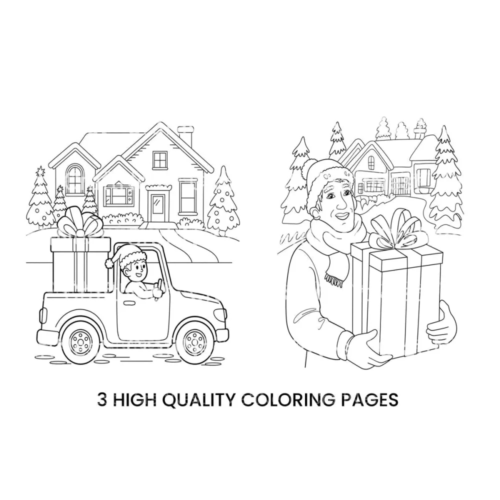 Christmas Delivery Truck Coloring Books